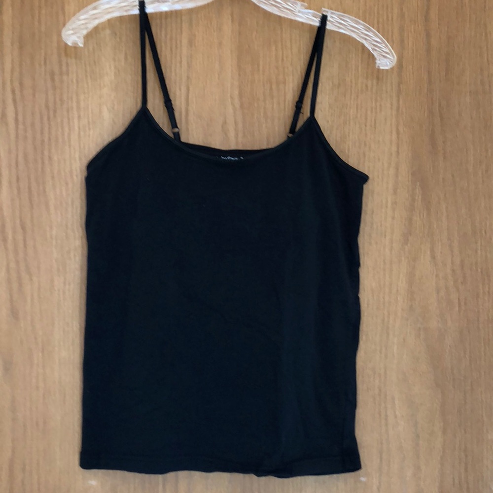 Black spaghetti tank top